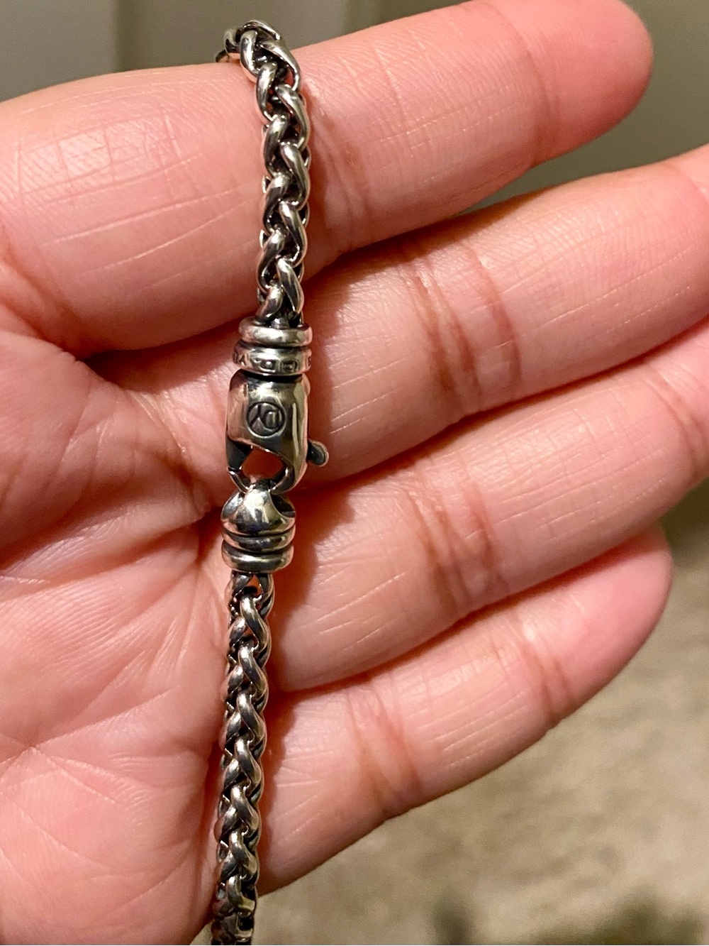 David Yurman Wheat Chain in Sterling Silver, 4MM Wide and 18 Inches in Length